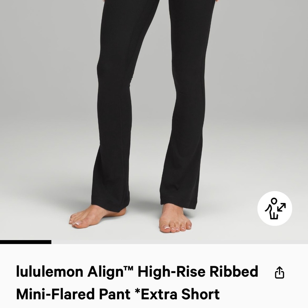 Align mini flare high rise ribbed extra short